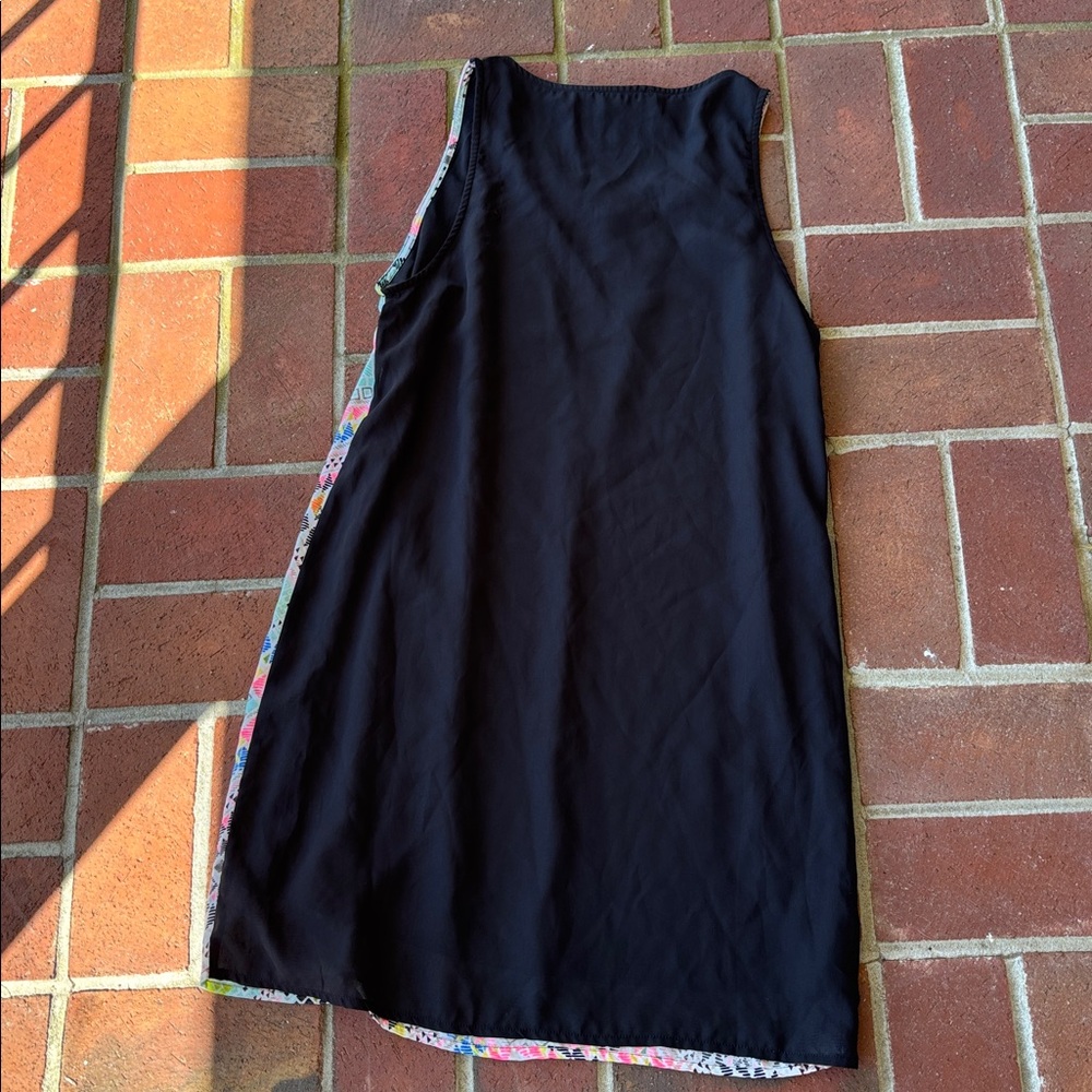 TCEC Multicolor Geometric Aztec Print Sleeveless Shift Dress Black Back Medium - Picture 6 of 6